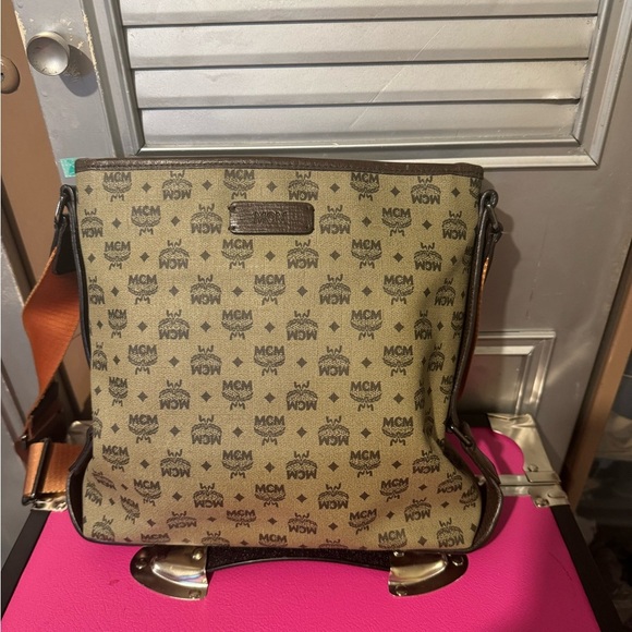 MCM sling bag PVC and leather
